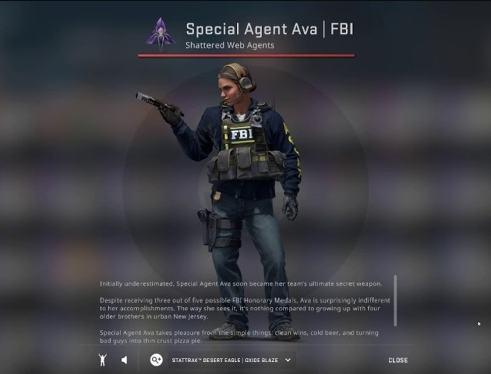 Special agent ava fbi. Ava агент. Особый агент ава. Агент ФБР на аву. Особый агент ава КС го.